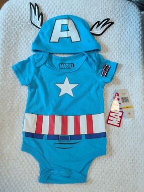 Marvel Captain America Onesie and Hat